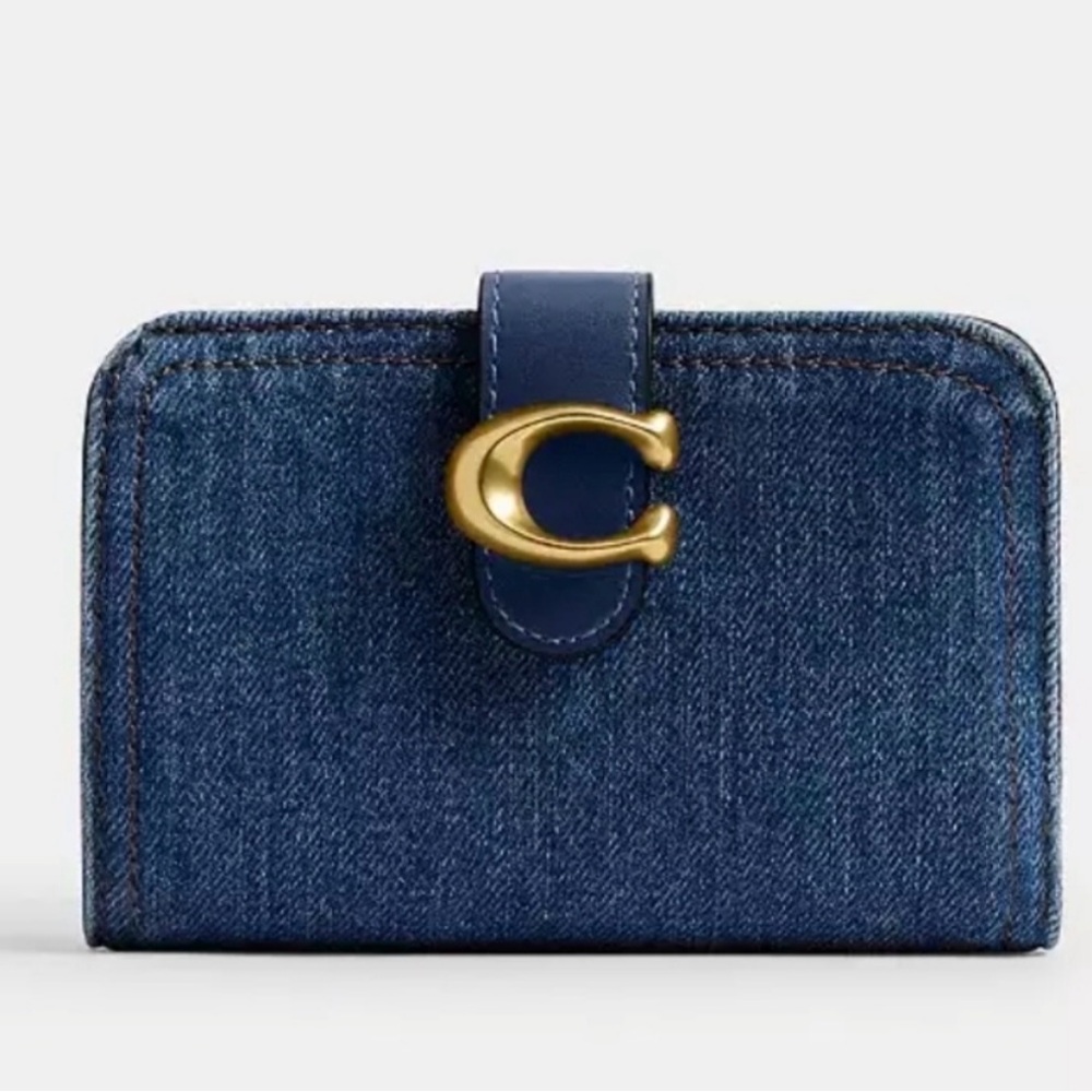 Coach Tabby Medium Denim Wallet with Gold Accent NWT- CAN58